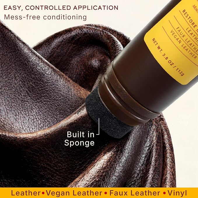 Leather Honey Brown Recoloring Balm: Color Restorer and Scratch/Scuff Remover - Image 4