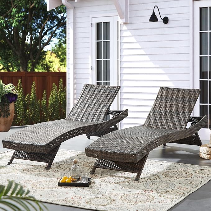 79'' Long Reclining Chaise Lounge Set, Outdoor Wicker Reclining Lounge Chair - Image 10