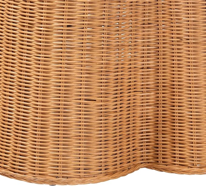 Bali & pari Dayo Scalloped Natural Rattan Console Table - Image 9