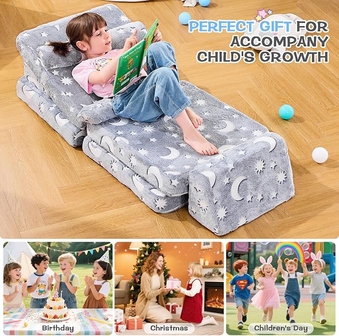 IFNOW Modular Kids Play Couch, Convertible & Washable Toddler Foam Couch Kids - Image 7