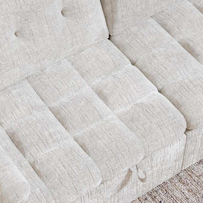 Convertible Sleeper Sofa Bed, 86 Inch Chenille Pull Out Couch - Image 10