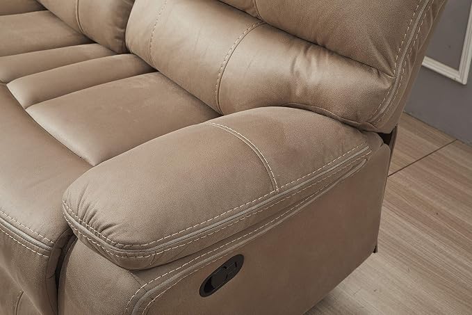 Betsy Furniture Microfiber Reclining Sofa Couch Set Living Room Set 8007 - Image 5