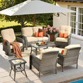 ovios 7-Piece Patio Furniture Set, Outdoor Wicker Sofa by OVIOS