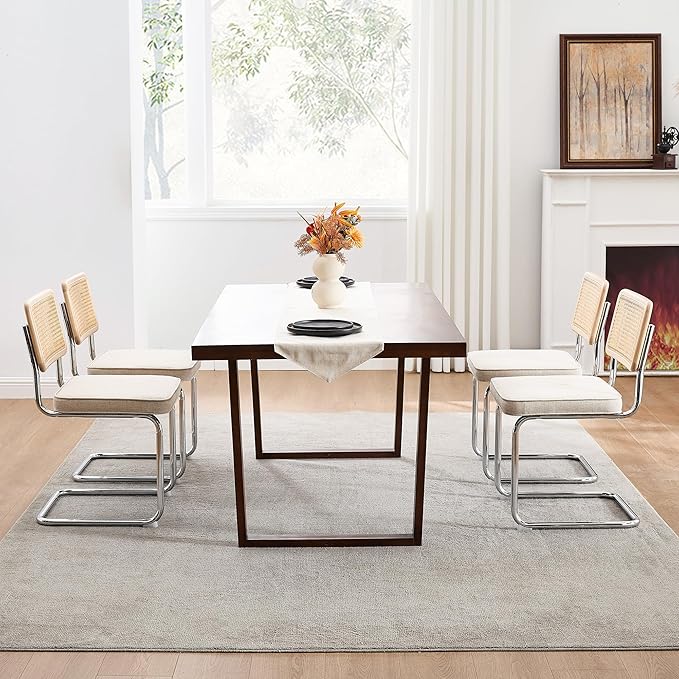 Zesthouse Natural Rattan Dining Chairs Set of 6, Mid Century Cane Dining Room - Image 5