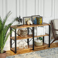 IRONCK Bookshelf Double Wide 47 in 3-Tier, Industrial Bookcases, Wood and Metal by IRONCK