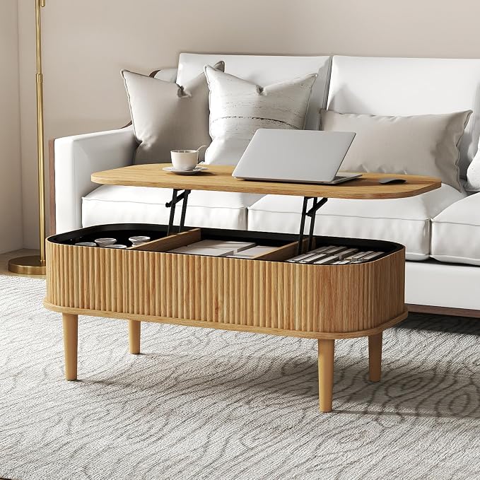 Fluted Lift Top Coffee Table by Cuzobro