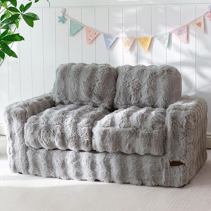 MAXYOYO Extra Wide Kids Bean Bag Chair, Comfy Bubble Fabric Bean Bag Sofa by MAXYOYO