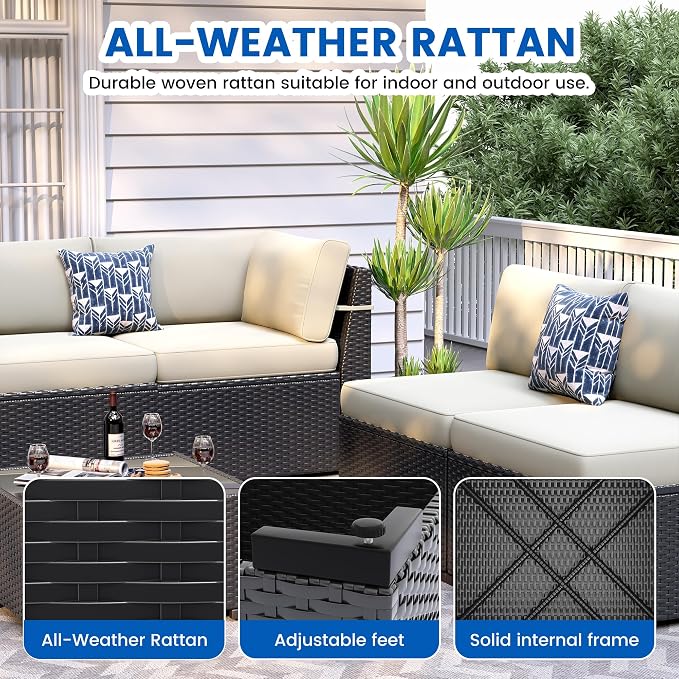 Patio Furniture Sets, 7-Piece Outdoor Patio Furniture - Image 4