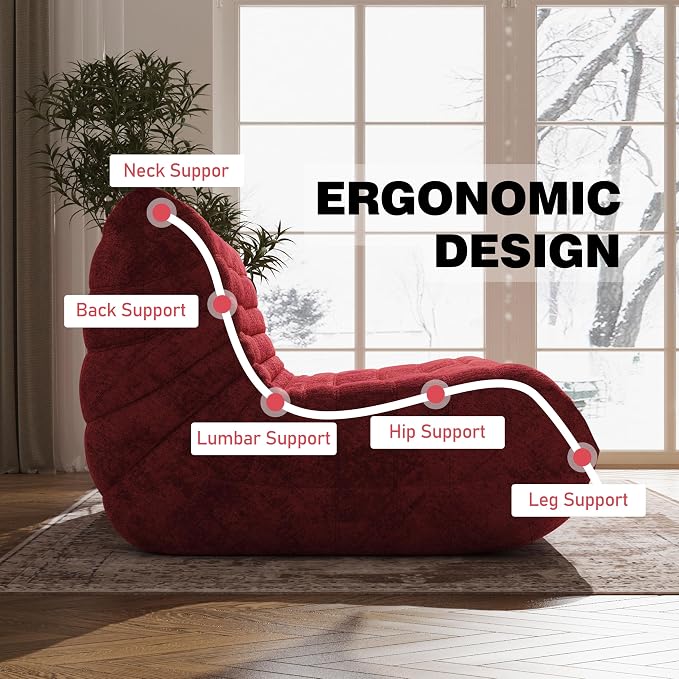 YVDNHP Bean Bag Chair, Loveseat Fireside Chair Bean Bag Sofa Large Bean Bag - Image 5