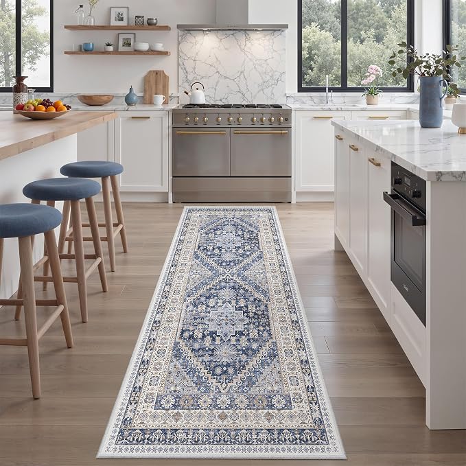 zesthome 2x6 Runner Rug for Hallways, Machine Washable Rug, Non Slip Vintage - Image 8