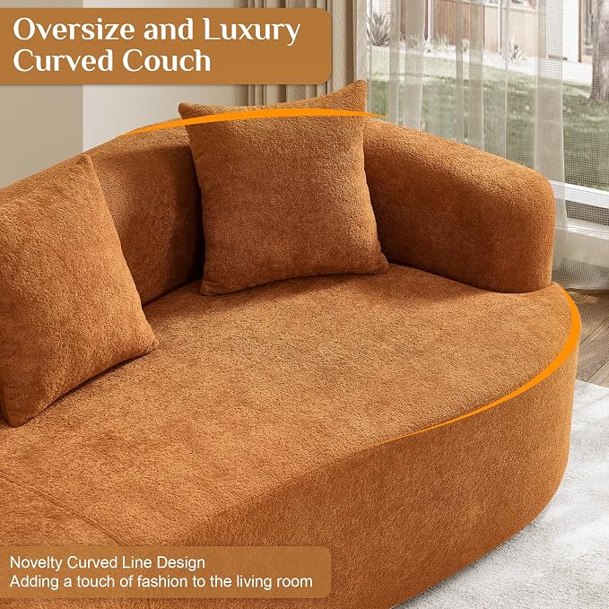Oversized Sectional Sofa for Living Room, Modern Luxury Plush Chenille 4-Seater - Image 6