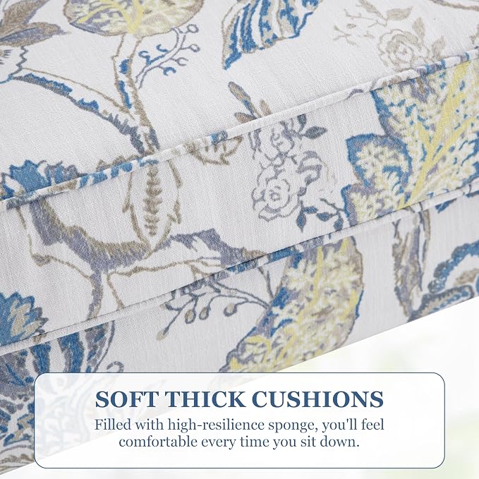 HUIMO Printed Wingback Accent Chair, Linen Upholstered High Back Armchair - Image 7