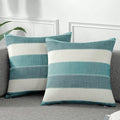 AmHoo Pack of 2 Farmhouse Stripe Check Throw Pillow Covers Set Case Cotton by AmHootextile