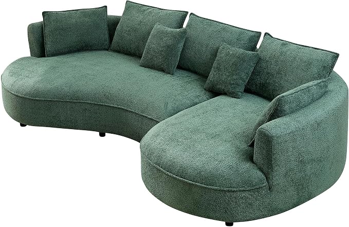 124.8'' Curved Sofa Couch with Chaise Lounge - Image 7