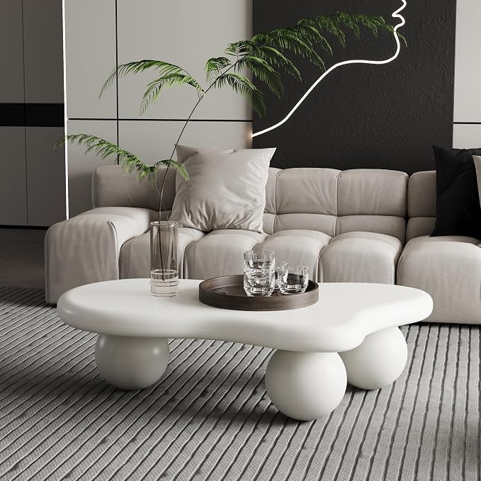 40" Irregular Cloud Coffee Table Asymmetrical Tea Table Low Coffee Table Unique - Image 3
