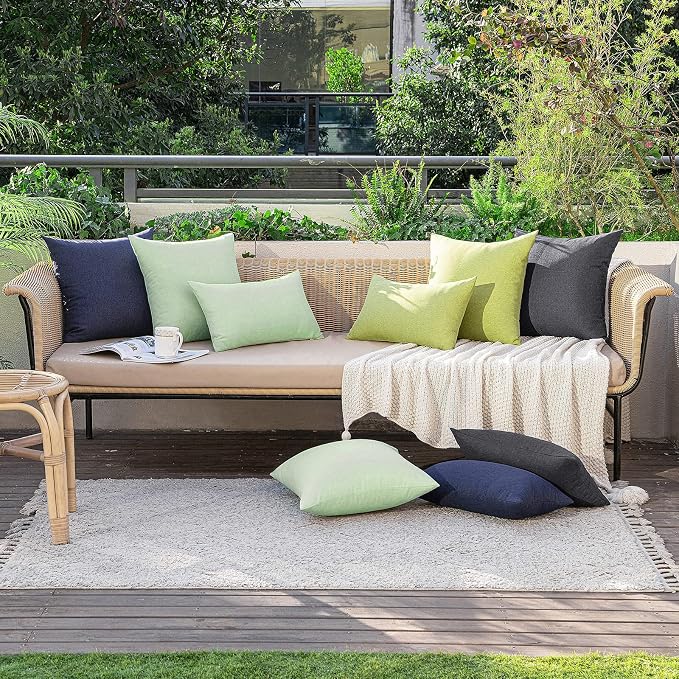 MIULEE Pack of 2 Decorative Outdoor Solid Waterproof Throw Pillow Covers Spring - Image 6