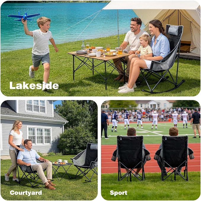 SUNNYFEEL Oversized Rocking Camping Chair, Fully Padded Patio Chair - Image 7