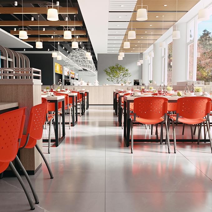 Flash Furniture HERCULES -5 Pack 880 lb. Capacity Orange Plastic Stack Chair | - Image 6
