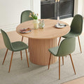 Dining Table Set for 4, Mid Century Modern 47 Inch Wooden Round Dining Table Set by somedream