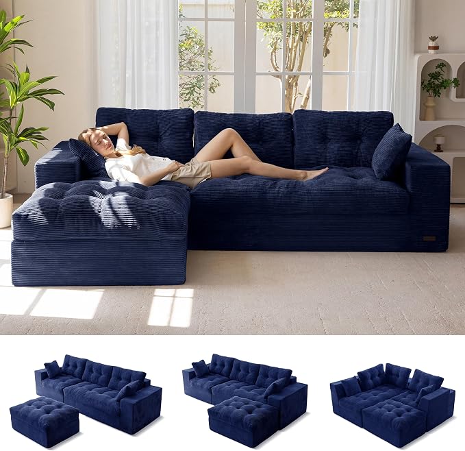MAXYOYO 104" L Shaped Modular Sectional Sofa by MAXYOYO