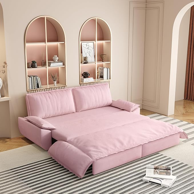 KEIKI 73.2" Queen Size Convertible Sofa Bed, 3-in-1 Pull Out Sleeper Couch by KEIKI