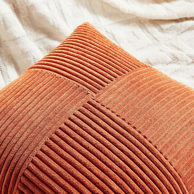 Fancy Homi 2 Packs Burnt Orange Lumbar Decorative Throw Pillow Covers 20x28 Inch - Image 3