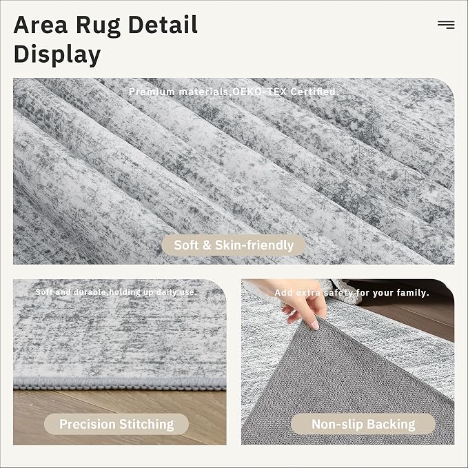 Runner Rug 2'6" x 14' Washable Non-Slip Runner Rugs - Image 6
