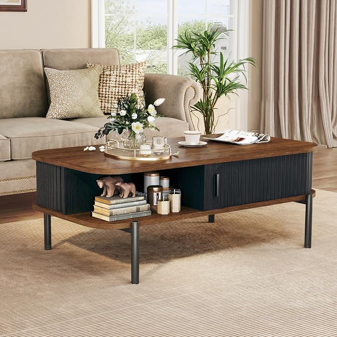 Coffee Table, 39.4" Mid Century Modern Coffee Tables - Image 3