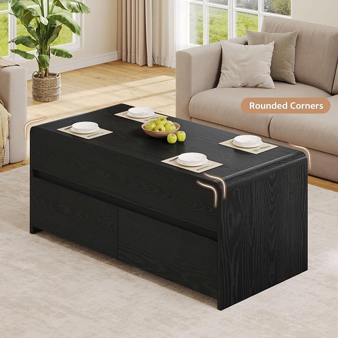 Coffee Table Lift Top with 2 Drawers, 40 Inch Multi-Function Coffee Table with - Image 5