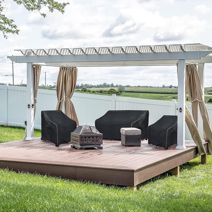 Patio 3-Seater Sofa Cover, Outdoor Couch Cover Fits up to 79W x 38D x 35H Inches - Image 8