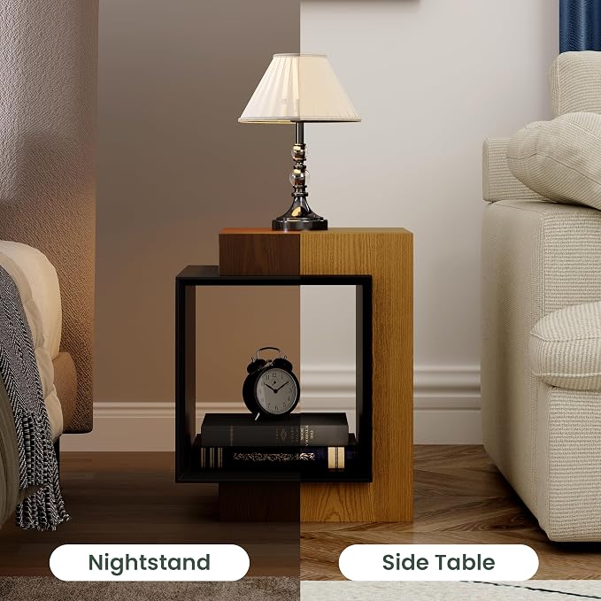 POVISON Side Table Set, 17.71" Wood End Table - Image 7