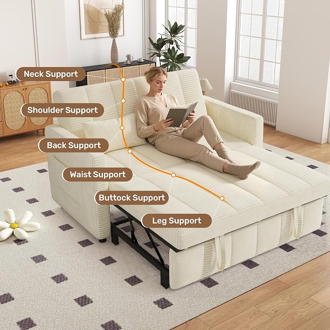 Nebuaegis Sleeper Sofa Bed, 3-in-1 Convertible Pull Out Couch - Image 3