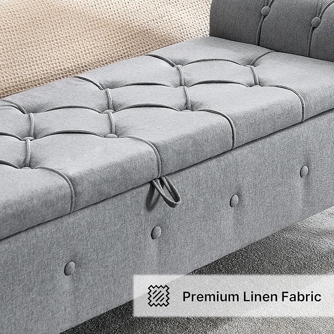 67 Inch Storage Bench for Bedroom, End of Bed Bench, King Size Benches - Image 8