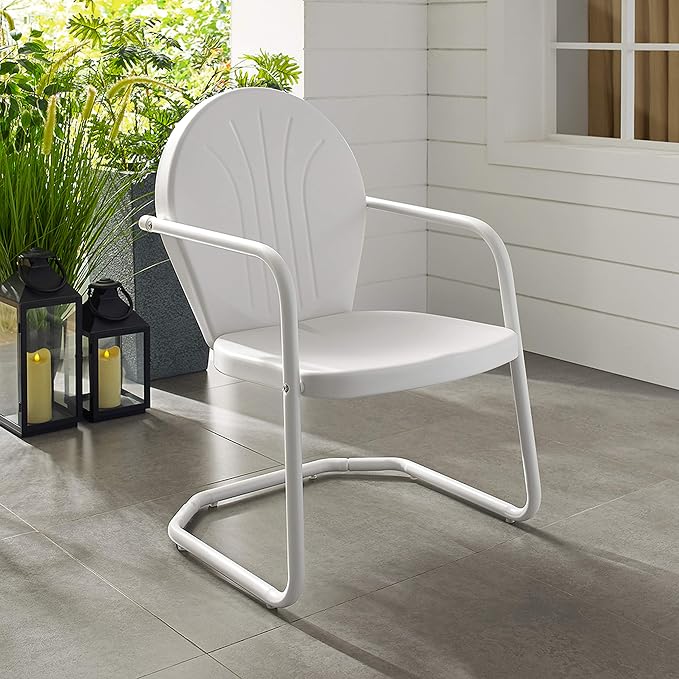 Crosley Furniture Griffith Outdoor Chair, Retro Metal Patio Chairs - Image 6