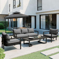 4-Piece Outdoor Steel Sofa Set, All Weather Patio Conversation Set by VilroCaz