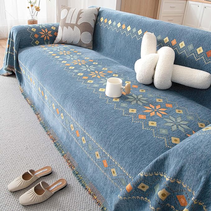 DREAMINGO Couch Cover Chenille Boho Sofa Covers - Image 4