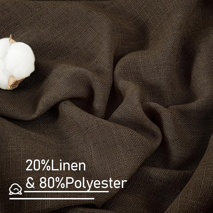 LAMIT Brown Linen Curtains 90 Inch - Image 3