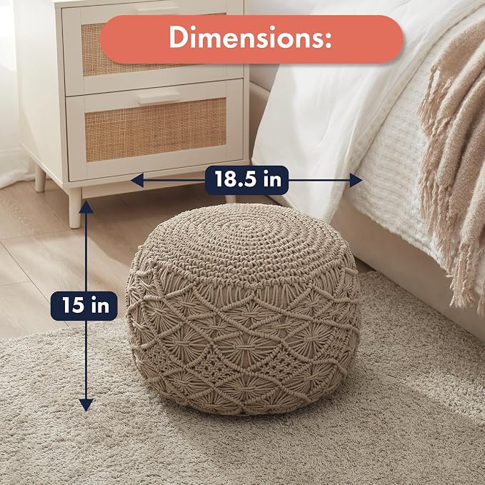 Ornavo Home Pouf Ottoman Foot Rest - Image 3