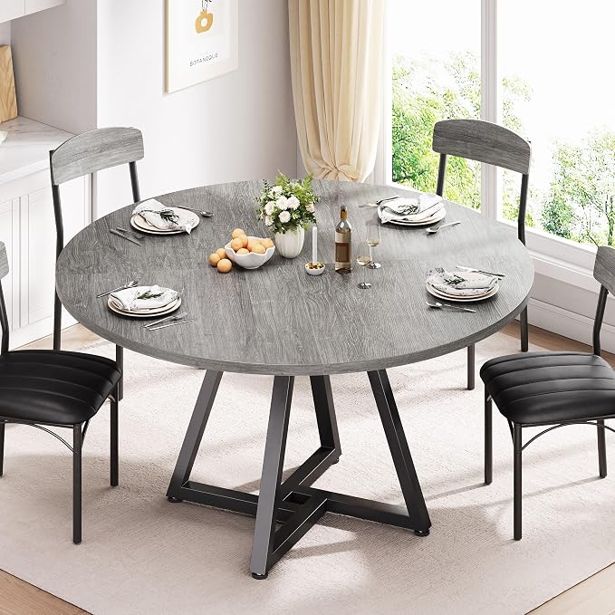 Jocoevol Round Kitchen Dining Room Table Circle Dining Dinner Table by JOCOEVOL