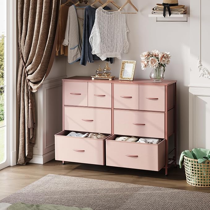 WLIVE 8 Drawer Dresser for Bedroom, Wide Fabric Dresser Storage Organizer - Image 4