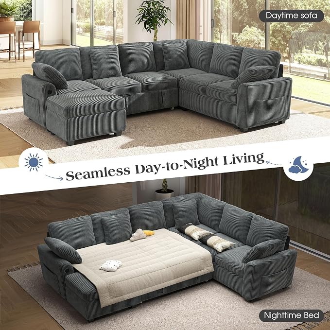 Ihanherry 7-Seater Large Sectional Sofa Bed - Image 3