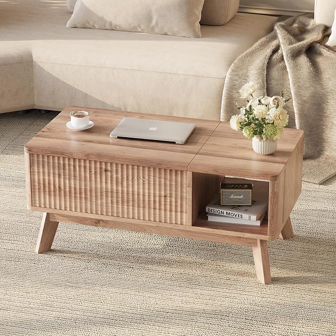 Wood Lift Top Coffee Table - Image 7