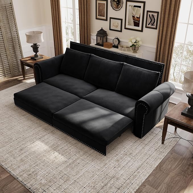 3 in 1 Convertible Sleeper Sofa Bed, 93.7" King Size Sofa Sleeper - Image 4