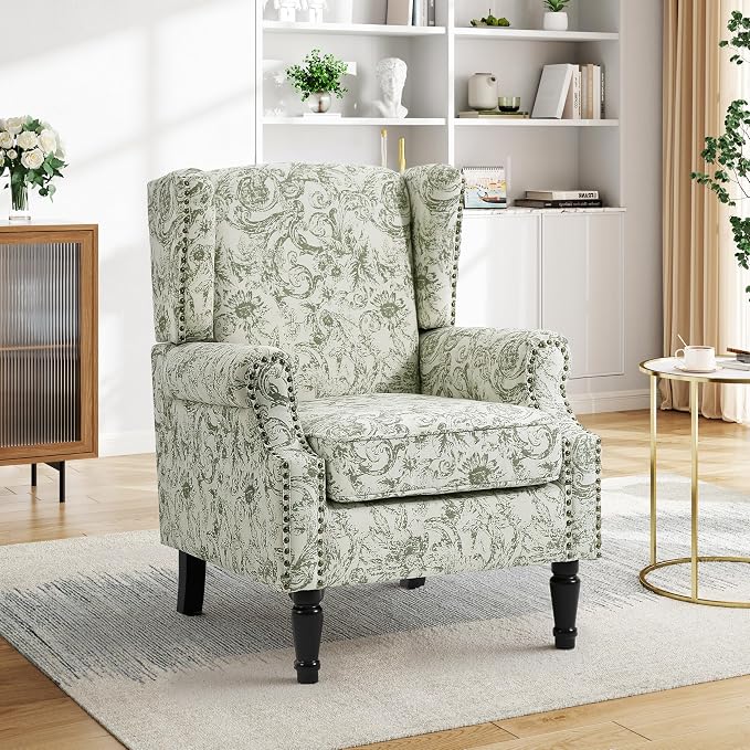 Pia Ricco High Back Floral Accent Chair by PiaRicco