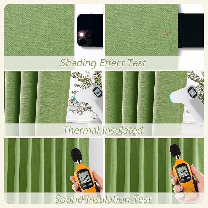 Guken 100% Blackout Curtains 102 Inch Length 2 Panels Set - Image 6