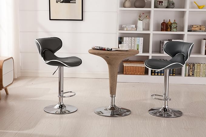Roundhill Furniture Masaccio Cushioned Leatherette Upholstery Airlift Swivel - Image 3