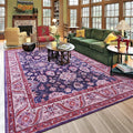 Area Rug for Living Room, 8x10 Area Rugs Washable, Retro Floral Non-Slip Carpet by Rtizon