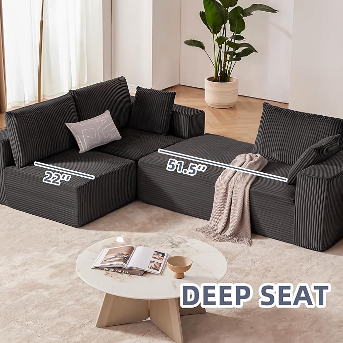 108” Modular Sectional Sofa, Cloud Sectional Couch - Image 5