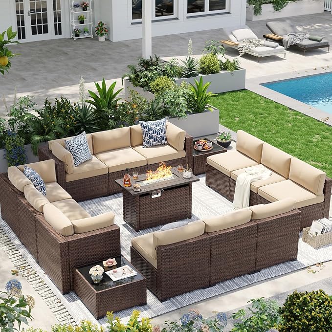 Aoxun Patio Furniture Sets, 15-Piece Outdoor Patio Furniture by Aoxun