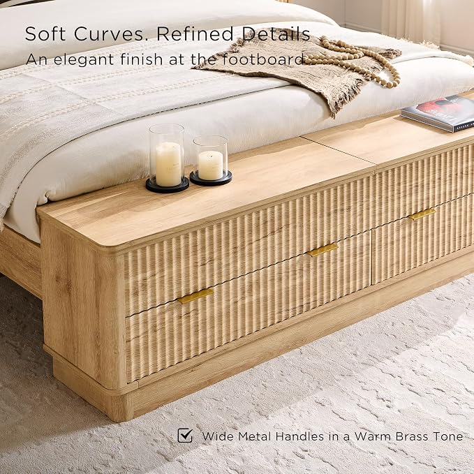 T4TREAM Fluted Queen Size Bed Frame - Image 6